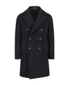 Tagliatore Notched-lapels Double-breasted Coat In Black
