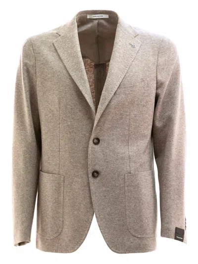 Tagliatore Notched Lapels Patch Pockets Jacket In Neutral