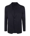 Tagliatore Notched-lapels Single-breasted Blazer In Black