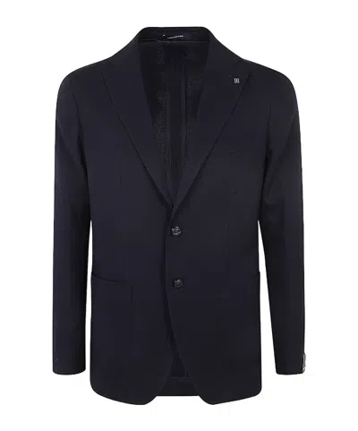 Tagliatore Notched-lapels Single-breasted Blazer In Black