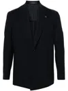 Tagliatore Notched-lapels Single-breasted Blazer In Blue