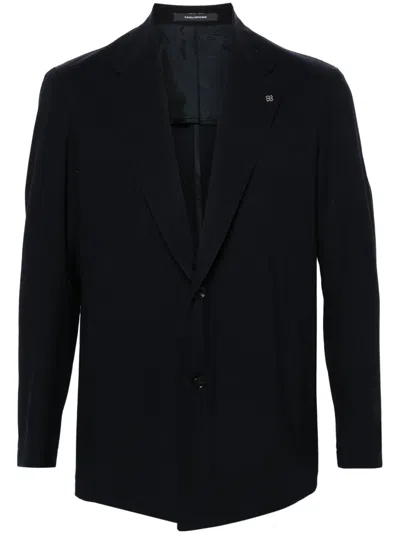 Tagliatore Notched-lapels Single-breasted Blazer In Blue
