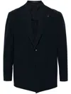 Tagliatore Notched-lapels Single-breasted Blazer In Blue