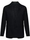Tagliatore Notched-lapels Single-breasted Blazer In Blue