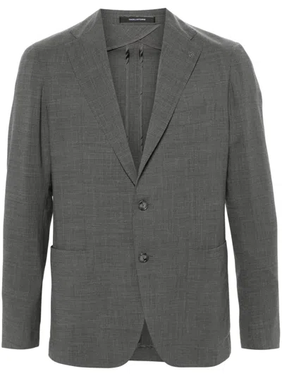 Tagliatore Notched-lapels Single-breasted Blazer In Grey