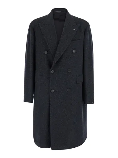 Tagliatore Notched Revers Tech Fabric Button-front Jacket For Men In Black