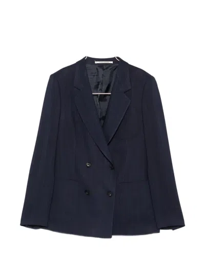 Tagliatore Notched-lapel Double-breasted Blazer In Blue