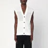 Tagliatore Off-white Perforated Cotton Vest Men In White