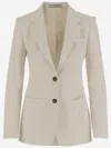 Tagliatore Wool And Silk Single-breasted Jacket In Neutral
