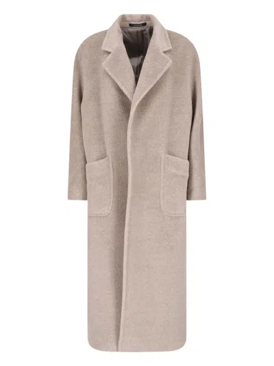 Tagliatore Oversized Wool-blend Long Coat In Neutral