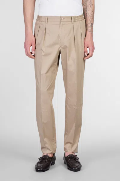 Tagliatore P-gord24 Pants In Beige Cotton In Brown