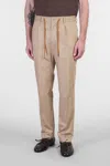 Tagliatore P-newman Pants In Beige Cotton In Brown