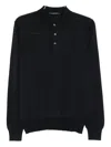 Tagliatore Pablo Long-sleeve Polo Shirt In Blue