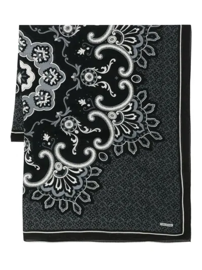 Tagliatore Paisley-print Scarf In Black