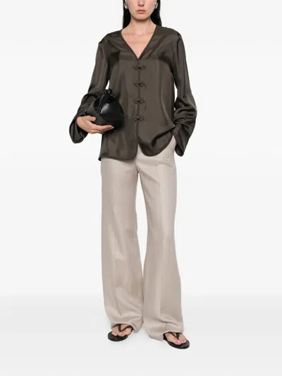 Tagliatore Palazzo Pants In Brown