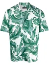 Tagliatore Palm-tree Print Shirt In Green