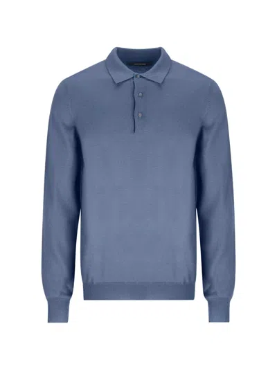 Tagliatore Palmer Fine-knit Sweater In Blue