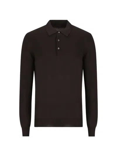 Tagliatore Palmer Fine-knit Sweater In Brown