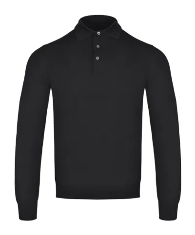 TAGLIATORE TAGLIATORE PALMER LONG-SLEEVED KNITTED POLO SHIRT