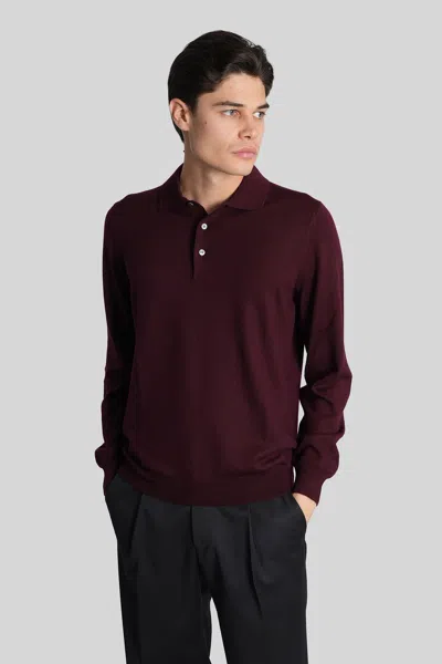 Tagliatore Palmer Polo In Bordeaux Wool In Burgundy