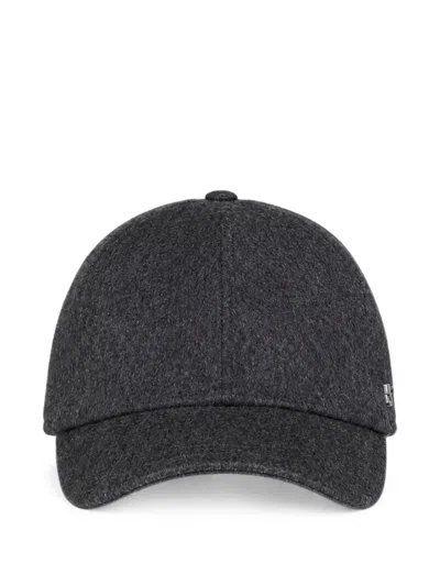 Tagliatore Paneled Virgin-wool Baseball Cap In Gray