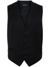 Tagliatore Panelled Virgin Wool Waistcoat In Blue