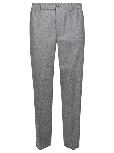 Tagliatore Tailored Grey Trousers With Subtle Herringbone Pattern In Gray