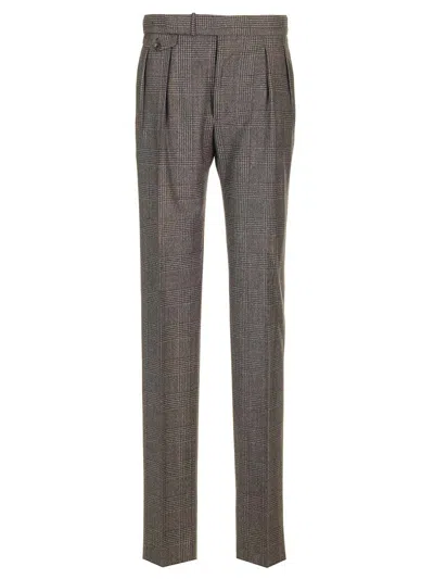 Tagliatore Pantalone 2 Pinces Tweed In Brown