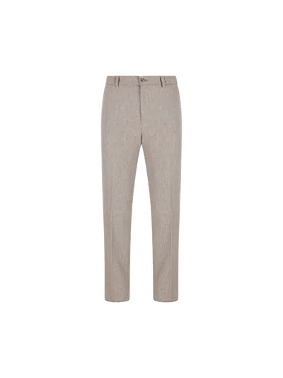 Tagliatore Wool Trousers In Brown