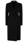 Tagliatore Double-breasted Cashmere Coat In Black