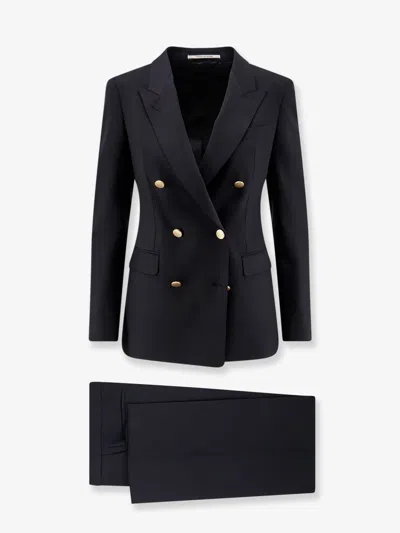 Tagliatore Parigi Bistretch Virgin Wool Suit In Black