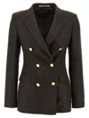Tagliatore Double-breasted Peak Lapel Blazer In Black