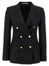 Tagliatore Double-breasted Wool Jacket With Peak Lapels In Blue