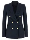 Tagliatore Double-breasted Tailored Blazer With Central Vent In Blue