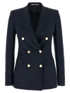 Tagliatore Double-breasted Tailored Blazer With Central Vent In Blue