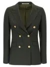 Tagliatore Parigi Double-breasted Peak-lapel Blazer In Green