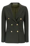Tagliatore Parigi Double-breasted Peak-lapel Blazer In Green