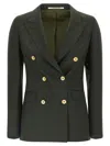 Tagliatore Parigi Double-breasted Peak-lapel Blazer In Green