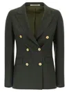 Tagliatore Parigi Double-breasted Peak-lapel Blazer In Green