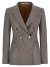 Tagliatore Double-breasted Houndstooth Blazer In Multi