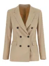 Tagliatore Double-breasted Blazer In Neutral