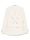 Tagliatore Parigi Double-breasted Blazer Micro-sequins In Neutrals