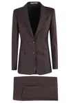 Tagliatore Mono-breasted Brown Suit With Tailored Blazer And Elegant Fit In Brown
