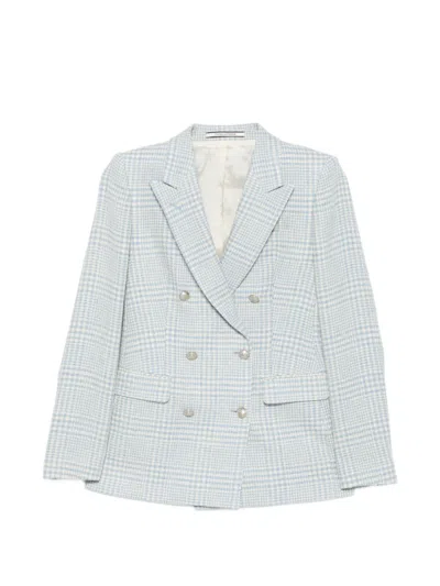Tagliatore Parigi Checked Double-breasted Blazer In Blue