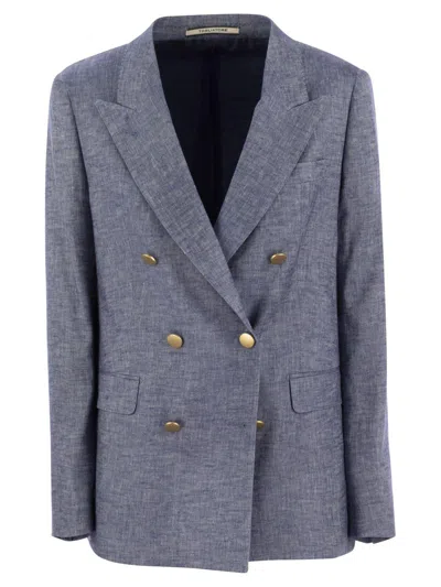 Tagliatore Parigi Double-breasted Blazer In Blue