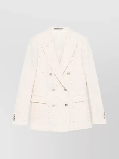 TAGLIATORE PARIGI DOUBLE-BREASTED BLAZER MICRO-SEQUINS