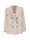 Tagliatore Parigi Double-breasted Peak-lapel Blazer In Neutral