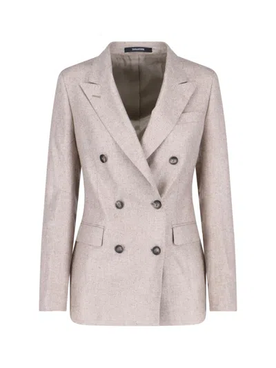 Tagliatore Parigi Double-breasted Blazer In Neutral