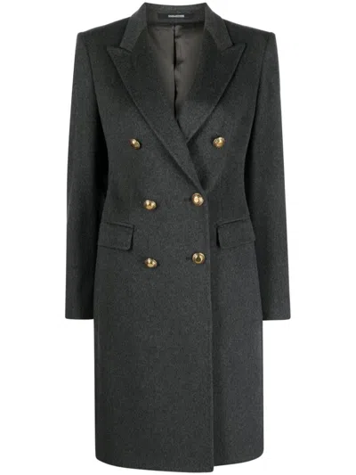 Tagliatore Parigi Double Breasted Coat In Gray