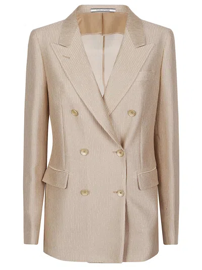 Tagliatore Parigi Double Breasted Cotton Jacket In Neutral